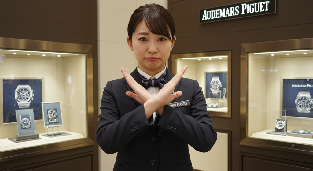 購入を拒否するオーデマピゲの女性店員