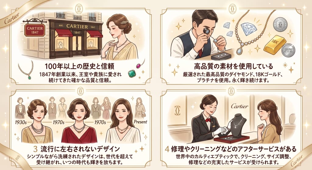 カルティエのネックレスが一生ものとして使える理由