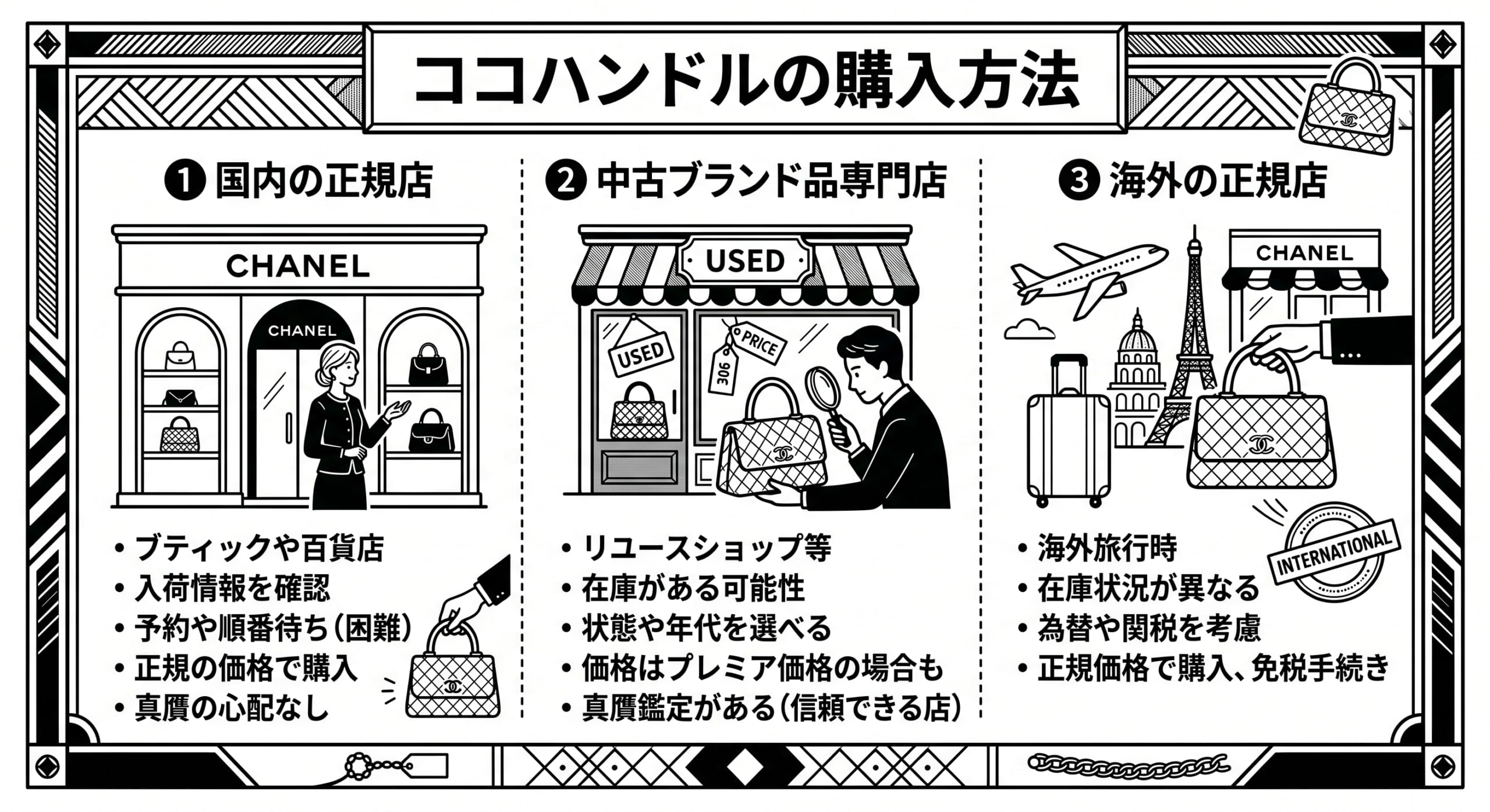シャネルココハンドルの購入方法