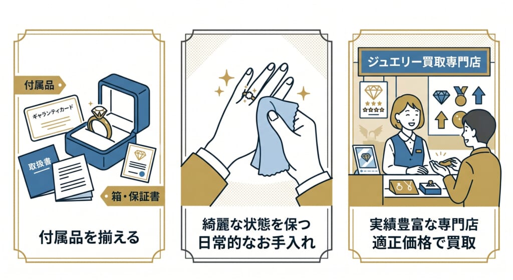 ジュエリーを値崩れさせずに高く売るコツ