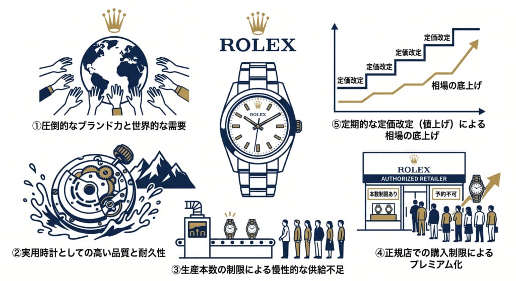 ロレックスの価値が下がりにくい理由
