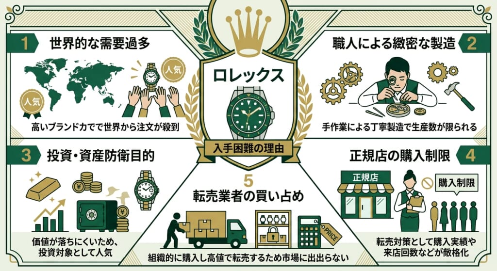 ロレックスの入手困難モデルを生み出す5つの理由