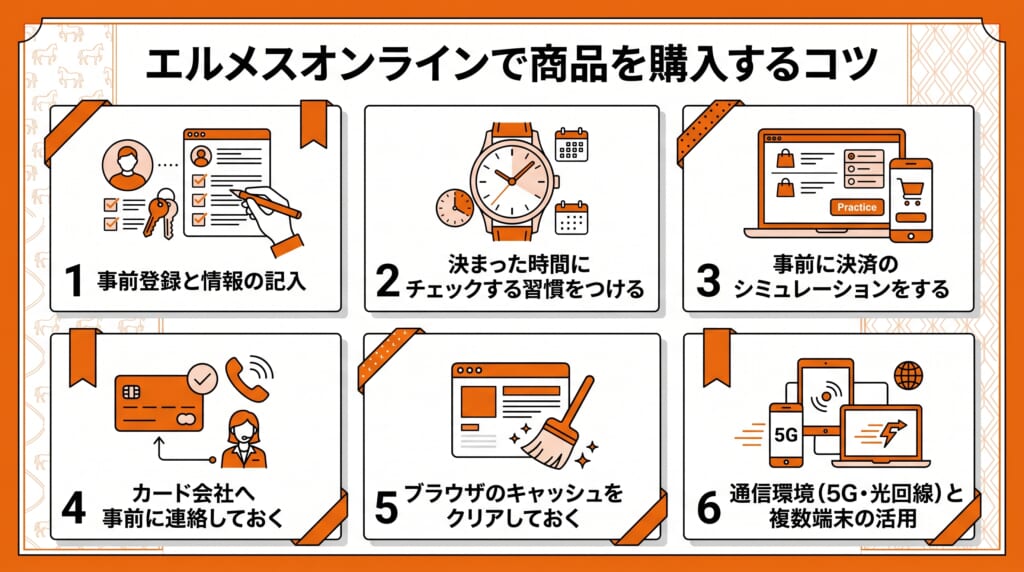 エルメスオンラインで希望の商品を購入する6つのコツ