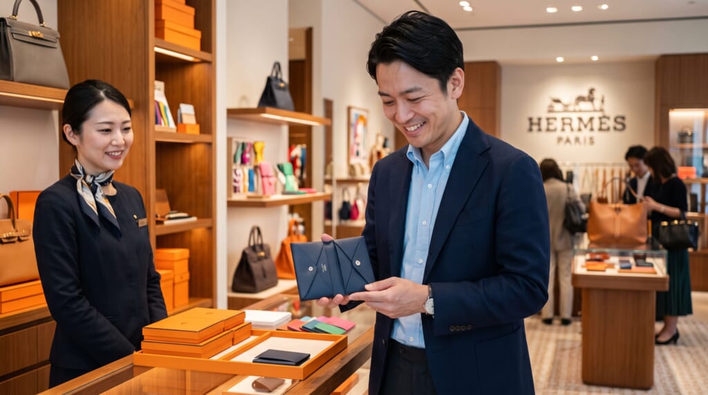 カルヴィデュオを手に取る男性