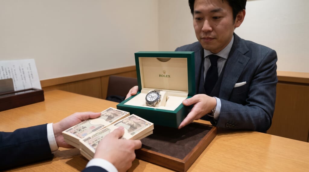 デイトナを売却する男性