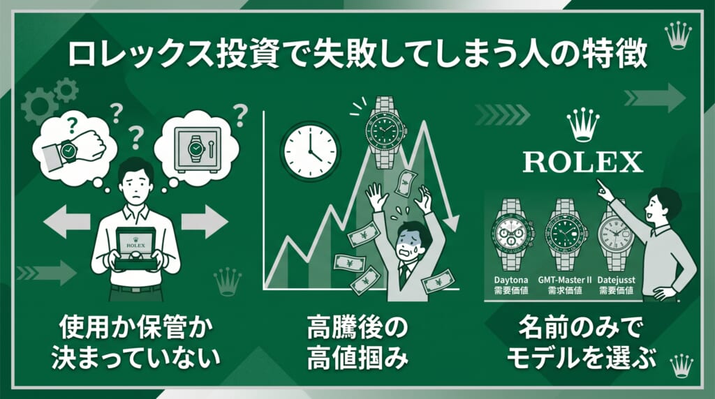 ロレックス投資で失敗してしまう人の特徴