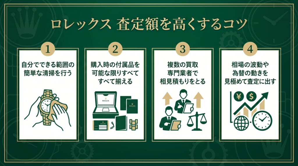 ロレックスの査定額を1円でも高くするための事前準備とコツ