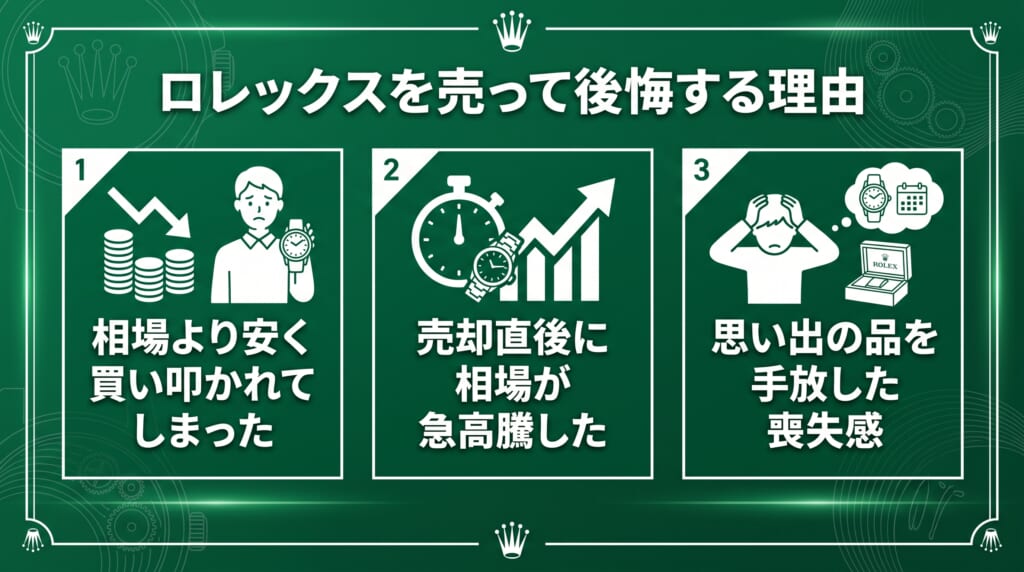 ロレックスを売って後悔する3つの主な理由