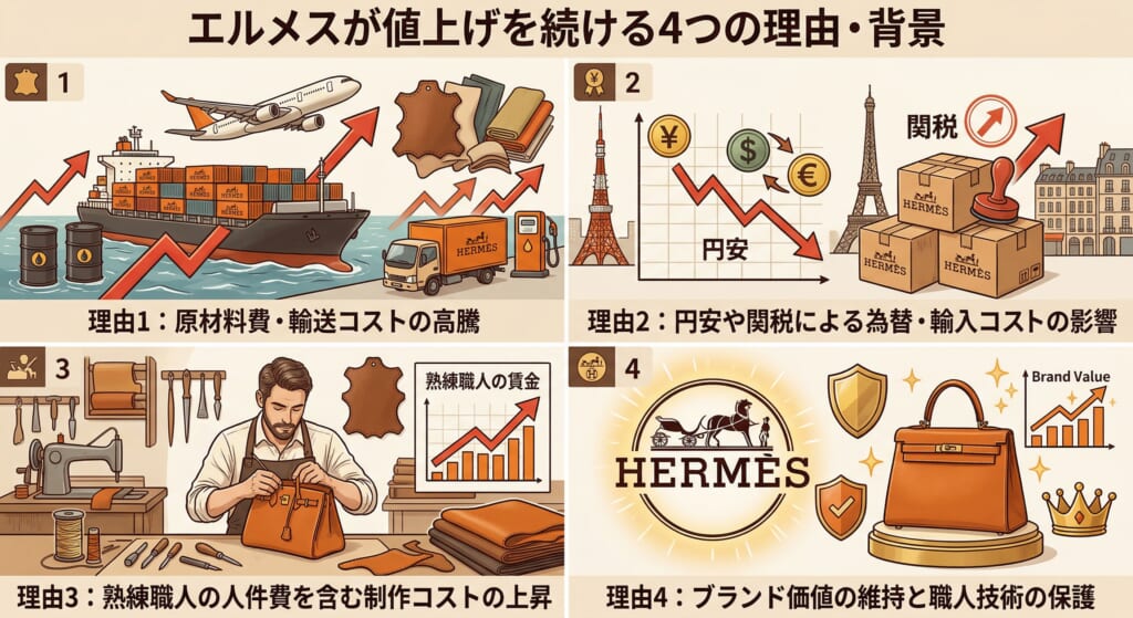 エルメスが値上げを続ける4つの理由・背景