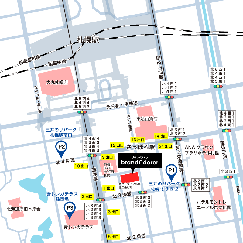 札幌店支店の地図