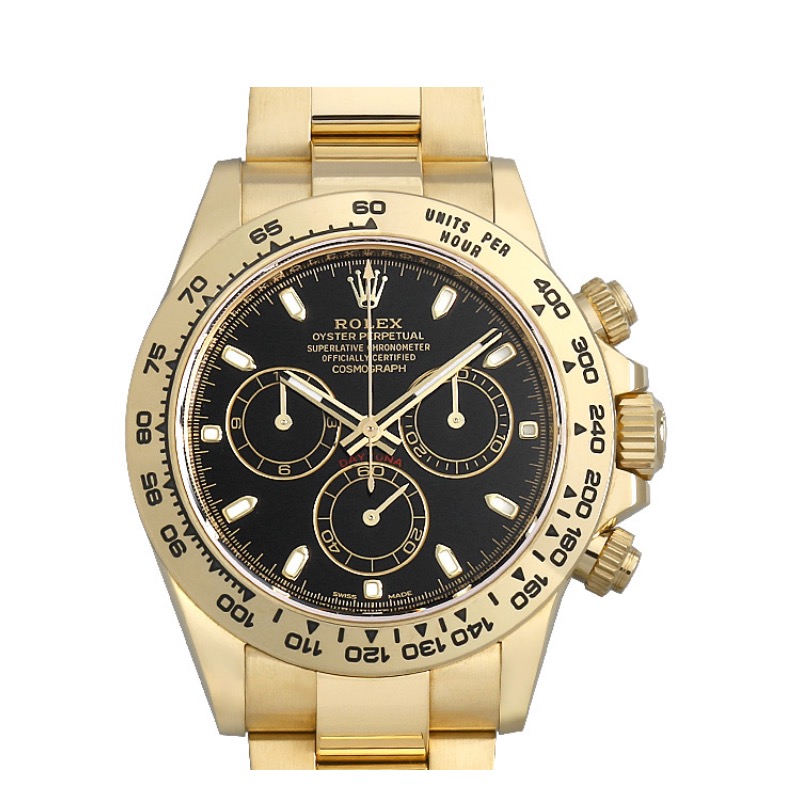 ROLEX DAYTONA クロノグラフ ゴールド ロレックス デイトナ 金無垢 ゴールド ブラック クロノグラフ