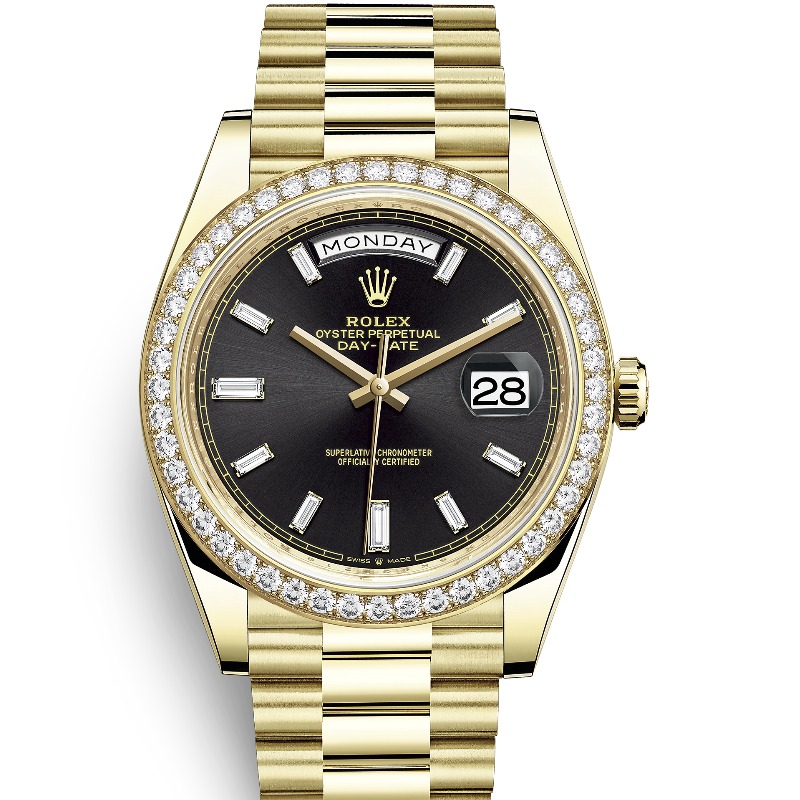 ロレックス　デイデイト40　228348RBR　ブラック　10Pダイヤ