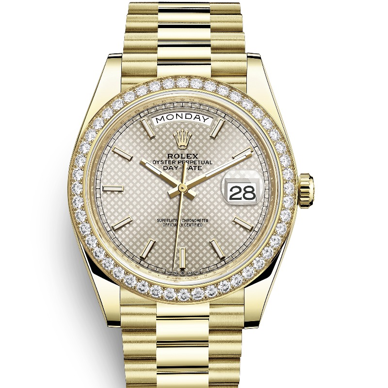 ロレックス デイデイト40 228348RBR シルバー ダイアゴナル