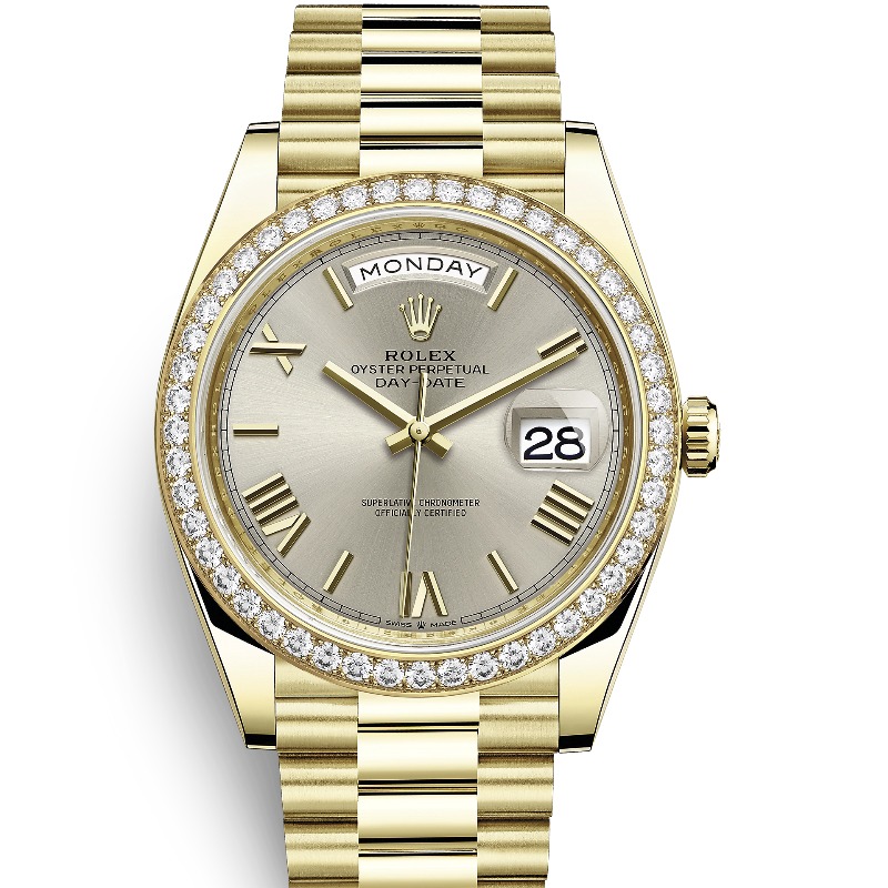 ロレックス デイデイト40 228348RBR シルバー ローマ