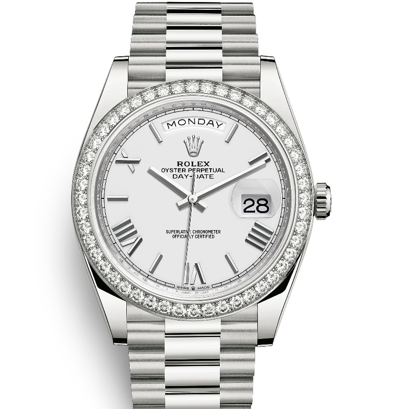 ロレックス　デイデイト40　228349RBR　ホワイト　ローマ
