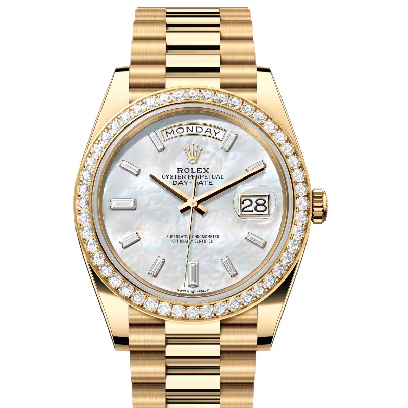 ロレックス　デイデイト40　228348RBR　ホワイトマザーオブパール　ダイヤモンド