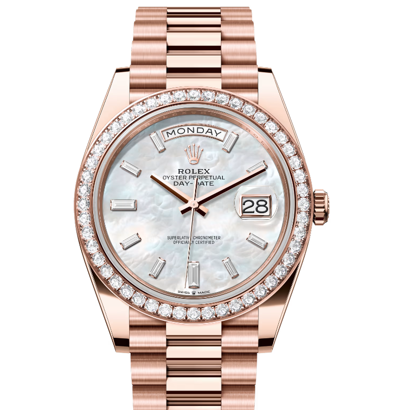 ロレックス　デイデイト40　228345RBR　ホワイトマザーオブパール　10Pダイヤ
