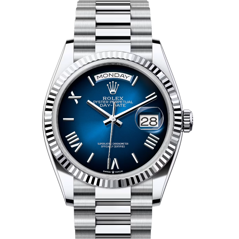 ロレックス　デイデイト36　128236　ブルーオンブレ