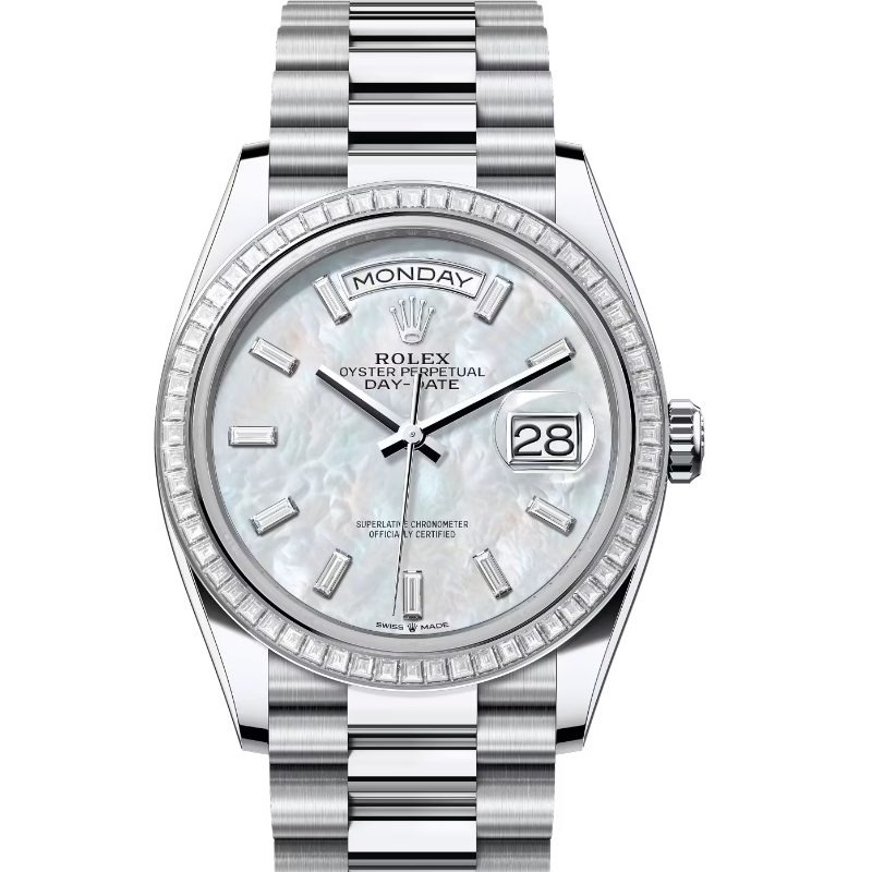 ロレックス　デイデイト36　128396TBR　ホワイトマザーオブパール　ダイヤモンド