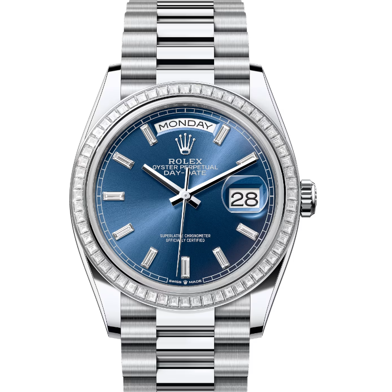 ロレックス　デイデイト36　128396TBR　ブライトブルー　ダイヤモンド