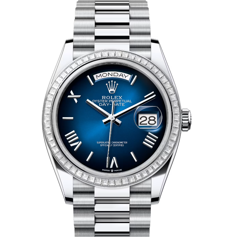 ロレックス　デイデイト36　128396TBR　ブルーオンブレ