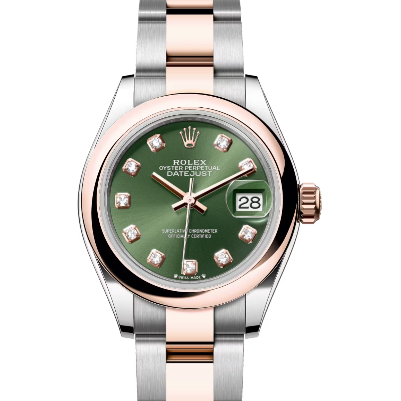 ロレックス　デイトジャスト28　279161　オリーブグリーン　ダイヤモンド