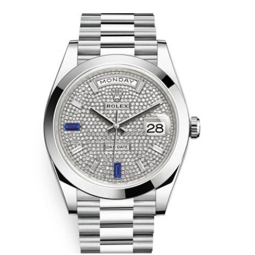 ロレックス デイデイト40 228206 パヴェダイヤ 2Pサファイア 8Pダイヤ
