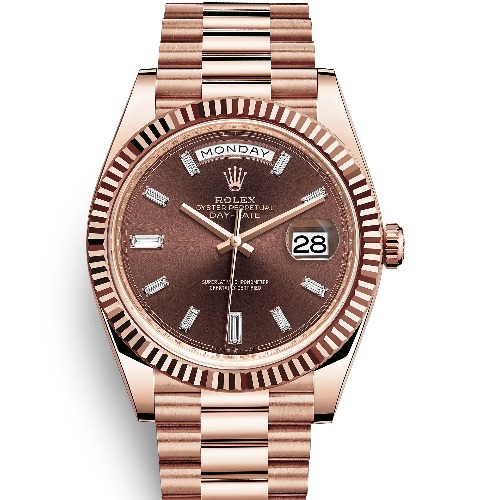 ロレックス デイデイト40 228235A チョコレートブラウン 10Pダイヤ