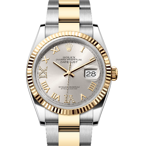 デイトジャスト シルバー ゴールド ロレックス デイトジャスト36 126233 買取実績紹介｜シルバー スチール