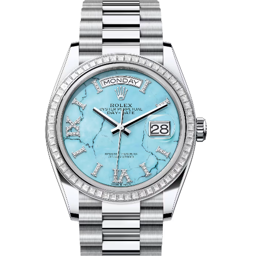 ロレックス　デイデイト36　128396TBR　ターコイズ　ダイヤモンド
